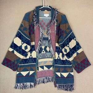 Lew Magram‎ Collection Women's One Size Southwestern Fringe Woven Jacket